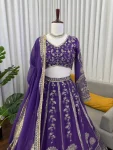 DESIGNER GEORGETTE THREAD WITH SEQUENCE WORK LEHENGA CHOLI WITH DUPATTA WEDDING WEAR WHOLESALE PRICE ETHNIC GARMENT (1)