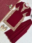DESIGNER GEORGETTE THREAD WITH SEQUENCE WORK TOP PALAZZO WITH DUPATTA FESTIVE WEAR WHOLESALE PRICE ETHNIC GARMENT (7)