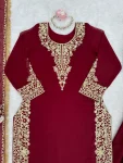 DESIGNER GEORGETTE THREAD WITH SEQUENCE WORK TOP PALAZZO WITH DUPATTA FESTIVE WEAR WHOLESALE PRICE ETHNIC GARMENT (7)