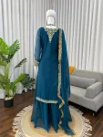 DESIGNER GEORGETTE THREAD WITH SEQUENCE WORK TOP PALAZZO WITH DUPATTA FESTIVE WEAR WHOLESALE PRICE ETHNIC GARMENT (1)