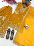 DESIGNER GEORGETTE ZARI & 5MM SEQUENCE EMBROIDERY WORK TOP PALAZZO WITH DUPATTA FESTIVE WEAR WHOLESALE PRICE ETHNIC GARMENT (2)