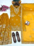 DESIGNER GEORGETTE ZARI & 5MM SEQUENCE EMBROIDERY WORK TOP PALAZZO WITH DUPATTA FESTIVE WEAR WHOLESALE PRICE ETHNIC GARMENT (2)