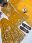 DESIGNER GEORGETTE ZARI & 5MM SEQUENCE EMBROIDERY WORK TOP PALAZZO WITH DUPATTA FESTIVE WEAR WHOLESALE PRICE ETHNIC GARMENT (2)