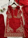 DESIGNER GLASS ROMAN CODING WITH SEQUENCE EMBROIDERY WORK TOP BOTTOM WITH DUPATTA FESTIVE WEAR WHOLESALE PRICE ETHNIC GARMENT (1)