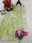 DESIGNER GMY SILK EMBROIDERY 3 MM MULTIPLE THREAD SEQUENCE & MOTI WORK TOP PALAZZO WITH DUPATTA WEDDING WEAR WHOLESALE PRICE ETHNIC GARMENT (2)
