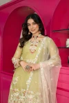 DESIGNER GMY SILK EMBROIDERY 3 MM MULTIPLE THREAD SEQUENCE & MOTI WORK TOP PALAZZO WITH DUPATTA WEDDING WEAR WHOLESALE PRICE ETHNIC GARMENT (2)