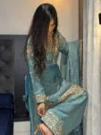 DESIGNER GMY SILK EMBROIDERY 5 MM SEQUENCE WORK TOP PALAZZO WITH DUPATTA FESTIVE WEAR WHOLESALE PRICE ETHNIC GARMENT (4)