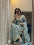DESIGNER GMY SILK EMBROIDERY 5 MM SEQUENCE WORK TOP PALAZZO WITH DUPATTA FESTIVE WEAR WHOLESALE PRICE ETHNIC GARMENT (4)