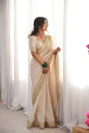 DESIGNER HO SILK HAND WORK WITH EMBROIDERY DUAL SEQUENCE & CODING LACE WORK SAREE WITH UNSTITCHED BLOUSE WEDDING WEAR WHOLESALE PRICE ETHNIC GARMENT (4)