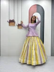 DESIGNER JACQUARD FANCY LACE WORK TOP LEHENGA PARTY WEAR WHOLESALE PRICE ETHNIC GARMENT (7)