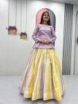 DESIGNER JACQUARD FANCY LACE WORK TOP LEHENGA PARTY WEAR WHOLESALE PRICE ETHNIC GARMENT (7)