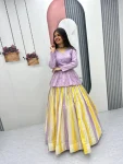 DESIGNER JACQUARD FANCY LACE WORK TOP LEHENGA PARTY WEAR WHOLESALE PRICE ETHNIC GARMENT (7)