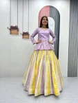DESIGNER JACQUARD FANCY LACE WORK TOP LEHENGA PARTY WEAR WHOLESALE PRICE ETHNIC GARMENT (7)
