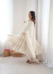 DESIGNER MAL CHANDERI REAL MIRROR WITH HANDWORK GOWN BOTTOM WITH DUPATTA WEDDING WEAR WHOLESALE PRICE ETHNIC GARMENT (4)