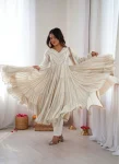 DESIGNER MAL CHANDERI REAL MIRROR WITH HANDWORK GOWN BOTTOM WITH DUPATTA WEDDING WEAR WHOLESALE PRICE ETHNIC GARMENT (4)