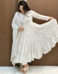 DESIGNER MAL CHANDERI REAL MIRROR WITH HANDWORK GOWN BOTTOM WITH DUPATTA WEDDING WEAR WHOLESALE PRICE ETHNIC GARMENT (4)