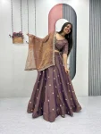 DESIGNER MOSS EMBROIDERY BEADS & SEQUENCE WORK LEHENGA CHOLI WITH DUPATTA WEDDING WEAR WHOLESALE PRICE ETHNIC GARMENT (11)