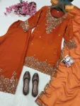 DESIGNER MOSS SILK SEQUENCE & ZARI THREAD EMBROIDERY WORK TOP PALAZZO WITH DUPATTA FESTIVE WEAR WHOLESALE PRICE ETHNIC GARMENT (4)