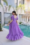 DESIGNER MUL CHANDERI BEADS EMBROIDERY WORK GOWN FESTIVE WEAR WHOLESALE PRICE ETHNIC GARMENT (17)