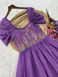 DESIGNER MUL CHANDERI BEADS EMBROIDERY WORK GOWN FESTIVE WEAR WHOLESALE PRICE ETHNIC GARMENT (17)