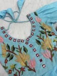 DESIGNER MUL COTTON EMBROIDERY THREAD & HAND MIRROR WORK GOWN FESTIVE WEAR WHOLESALE PRICE ETHNIC GARMENT (2)