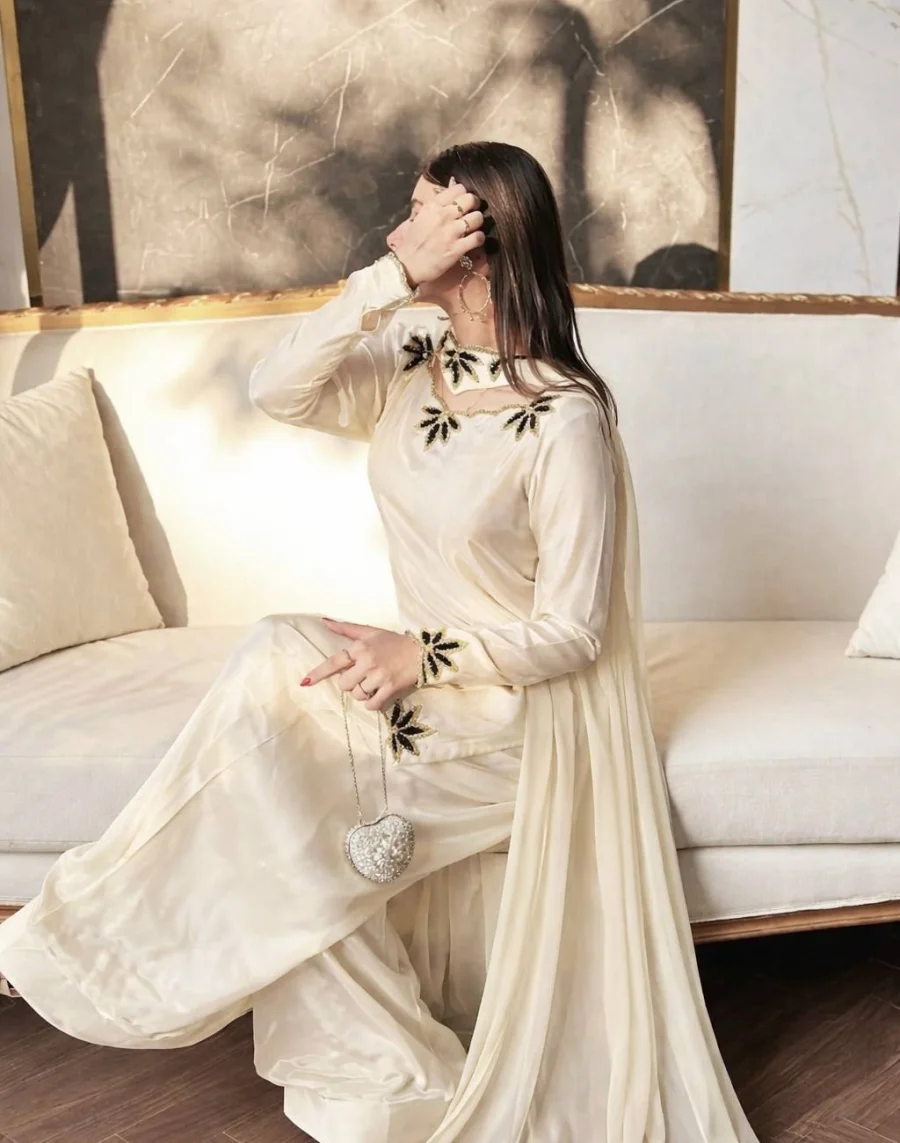 DESIGNER NATURAL CREPE EMBROIDERY AND MOTI WORK TOP PATIYALA WITH DUPATTA FESTIVE WEAR WHOLESALE PRICE ETHNIC GARMENT (5)