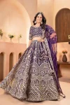 DESIGNER NET SEQUENCE AND ZARI EMBROIDERY WORK LEHENGA CHOLI WITH DUPATTA WEDDING WEAR WHOLESALE PRICE ETHNIC GARMENT (5)
