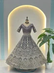 DESIGNER NET SEQUENCE AND ZARI EMBROIDERY WORK LEHENGA CHOLI WITH DUPATTA WEDDING WEAR WHOLESALE PRICE ETHNIC GARMENT (5)