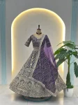 DESIGNER NET SEQUENCE AND ZARI EMBROIDERY WORK LEHENGA CHOLI WITH DUPATTA WEDDING WEAR WHOLESALE PRICE ETHNIC GARMENT (5)