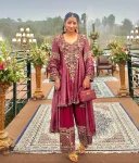 DESIGNER NYLON LINING EMBROIDERY SEQUENCE FANCY PATCH WORK TOP BOTTOM WITH DUPATTA FESTIVE WEAR WHOLESALE PRICE ETHNIC GARMENT (2)