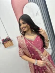 DESIGNER PURE SILK JACQUARD WORK SAREE WITH UNSTITCHED BLOUSE WEDDING WEAR WHOLESALE PRICE ETHNIC GARMENT (12)