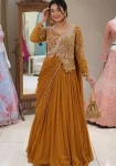 DESIGNER RANGOLI EMBROIDERY SEQUENCE WORK LEHENGA CHOLI WITH DUPATTA YELLOW