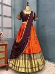 DESIGNER RANGOLI SILK EMBROIDERY WORK LEHENGA CHOLI WITH DUPATTA FESTIVE WEAR WHOLESALE PRICE ETHNIC GARMENT (4)