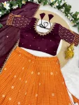 DESIGNER RANGOLI SILK EMBROIDERY WORK LEHENGA CHOLI WITH DUPATTA FESTIVE WEAR WHOLESALE PRICE ETHNIC GARMENT (4)