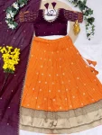 DESIGNER RANGOLI SILK EMBROIDERY WORK LEHENGA CHOLI WITH DUPATTA FESTIVE WEAR WHOLESALE PRICE ETHNIC GARMENT (4)