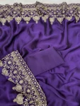 DESIGNER RANGOLI SILK SEQUENCE AND ZARI EMBROIDERY WORK SAREE WITH UNSTITCHED BLOUSE WEDDING WEAR WHOLESALE PRICE ETHNIC GARMENT (6)