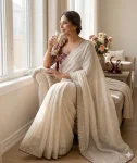 DESIGNER RANGOLI SILK SEQUENCE EMBROIDERY WORK SAREE WITH STITCHED BLOUSE WEDDING WEAR WHOLESALE PRICE ETHNIC GARMENT (2)
