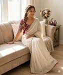 DESIGNER RANGOLI SILK SEQUENCE EMBROIDERY WORK SAREE WITH STITCHED BLOUSE WEDDING WEAR WHOLESALE PRICE ETHNIC GARMENT (2)