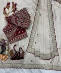 DESIGNER RANGOLI SILK SEQUENCE EMBROIDERY WORK SAREE WITH STITCHED BLOUSE WEDDING WEAR WHOLESALE PRICE ETHNIC GARMENT (2)