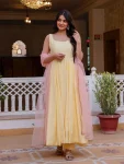 DESIGNER ROMAN COTTON JHARKAN LACE WORK GOWN BOTTOM WITH DUPATTA FESTIVE WEAR WHOLESALE PRICE ETHNIC GARMENT (3)