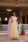 DESIGNER ROMAN COTTON JHARKAN LACE WORK GOWN BOTTOM WITH DUPATTA FESTIVE WEAR WHOLESALE PRICE ETHNIC GARMENT (3)