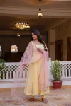 DESIGNER ROMAN COTTON JHARKAN LACE WORK GOWN BOTTOM WITH DUPATTA FESTIVE WEAR WHOLESALE PRICE ETHNIC GARMENT (3)