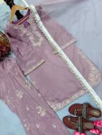 DESIGNER ROMAN GLASS SILK EMBROIDERY 3 MM SEQUENCE WORK WITH RIVET MOTI WORK TOP PATIYALA WITH DUPATTA FESTIVE WEAR WHOLESALE PRICE ETHNIC GARMENT (8)