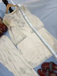 DESIGNER ROMAN GLASS SILK EMBROIDERY 3 MM SEQUENCE WORK WITH RIVET MOTI WORK TOP PATIYALA WITH DUPATTA FESTIVE WEAR WHOLESALE PRICE ETHNIC GARMENT (2)