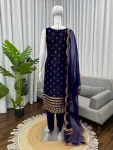 DESIGNER ROMAN GLASS THREAD & SEQUENCE WORK TOP BOTTOM WITH DUPATTA FESTIVE WEAR WHOLESALE PRICE ETHNIC GARMENT (24)