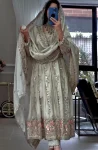 DESIGNER SHEESHA SILK EMBROIDERY SEQUENCE WITH VAL PIPE SWAROVSKI WORK GOWN BOTTOM WITH DUPATTA FESTIVE WEAR WHOLESALE PRICE ETHNIC GARMENT (3)