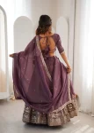 DESIGNER SHIMMER SILK THREAD WITH SEQUENCE WORK LEHENGA CHOLI WITH DUPATTA WEDDING WEAR WHOLESALE PRICE ETHNIC GARMENT (1)