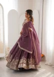 DESIGNER SHIMMER SILK THREAD WITH SEQUENCE WORK LEHENGA CHOLI WITH DUPATTA WEDDING WEAR WHOLESALE PRICE ETHNIC GARMENT (1)