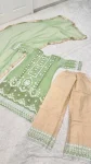 DESIGNER SLUB SILK CHAIN STITCH EMBROIDERY WORK TOP BOTTOM WITH DUPATTA FESTIVE WEAR WHOLESALE PRICE ETHNIC GARMENT (2)