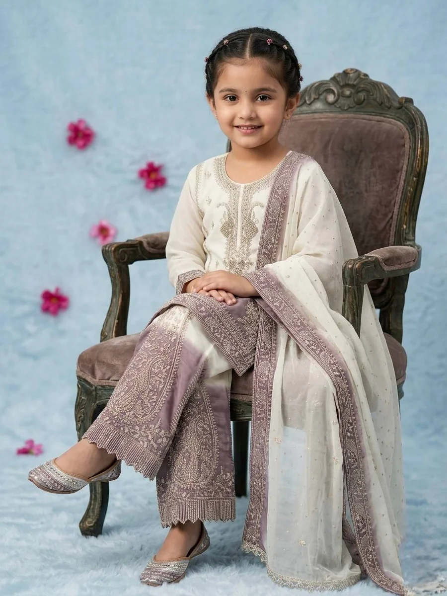 DESIGNER STAR GEORGETTE EMBROIDERY WORK WITH JARKHAN DIAMOND WORK KID'S TOP PALAZZO WITH DUPATTA FESTIVE WEAR WHOLESALE PRICE ETHNIC GARMENT (4)